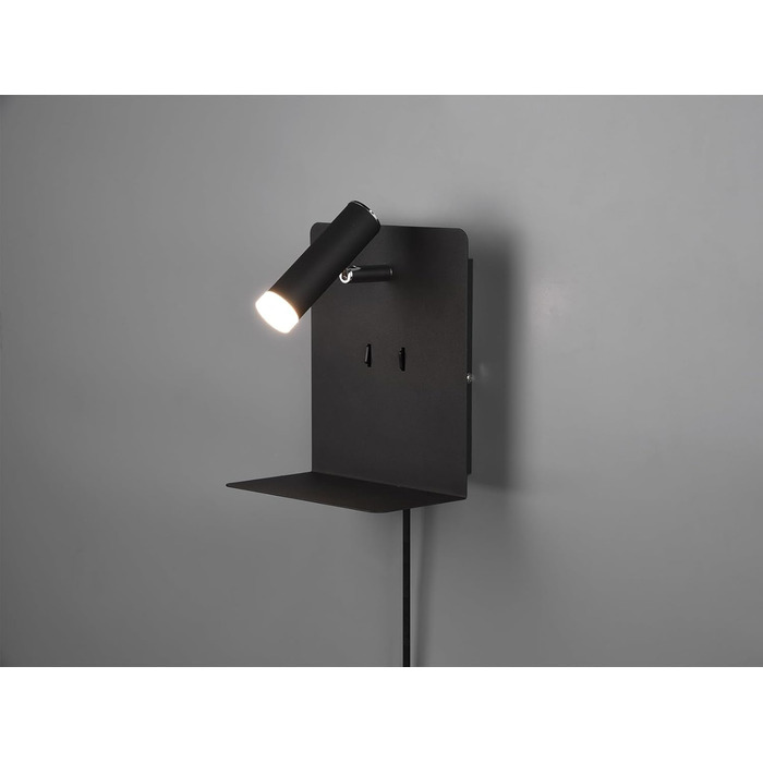 Стільний настінний LED-світильник Trio Leuchten Element 222570232, матовий чорний метал, 1 x 3 Вт, з USB-портом для зарядки
