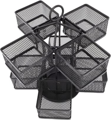 Органайзер для чайних пакетиків Matybobe, 2 рівні, 8 кошиків, обертовий кухонний стелаж для зберігання (8 кошиків) чорний 8 кошиків