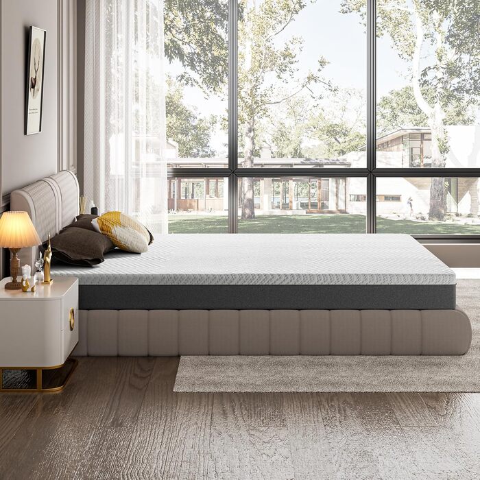 Матрац BedStory 90x200 см, висота 18 см, 7-зонний матрац з піни з ефектом пам&39яті, середньої жорсткості з підтримкою, полегшення болю в спині, антиалергенний, знімний тканинний чохол (90x200x18 см) 18 см 90 x 200 см