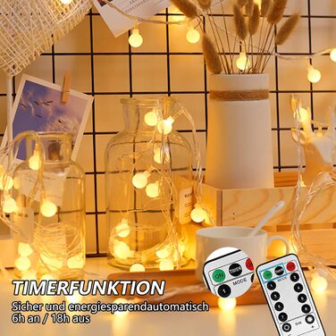 Казкові вогні 3-в-1 джерело живлення, 13M 100 світлодіодів казкові вогні акумулятор / usb / струм, 8 режимів і функція таймера, дл