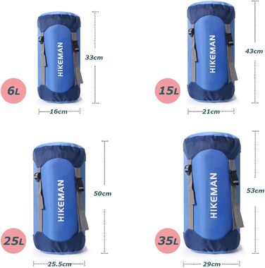 Компресійний мішок NMLC, мішок для спального мішка, водонепроникний чохол для спального мішка, компресійний сухий мішок, туристичне спорядження, синій, 6 л 6 л Синій Синій