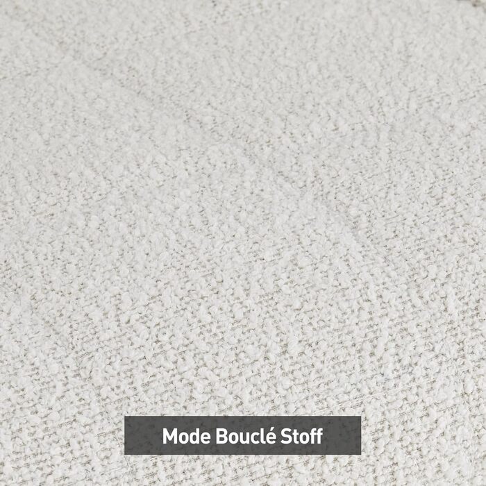 Обідні стільці CLIPOP, Комплект з 4 предметів, Крісла, Сидіння Teddy Boucle Beige, М&39які стільці для їдальні, кухні, вітальні (4, Boucle Beige) Комплект з 4 предметів Boucle Fog White