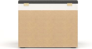 Лавка для взуття KOMTO з сидінням - Стелаж для взуття, лавка з місцем для зберігання, біла 60 x 48 x 32 см, Маленька шафка для взуття з лавкою, лавка для коридору, гардеробна лавка, Софія, біла Оббивка сіра 60 x 48 x 32 см