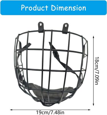 Повна клітка для хокейного шолома з металевої сітки, стійка до подряпин маска для хокею на льоду для дорослих та молоді