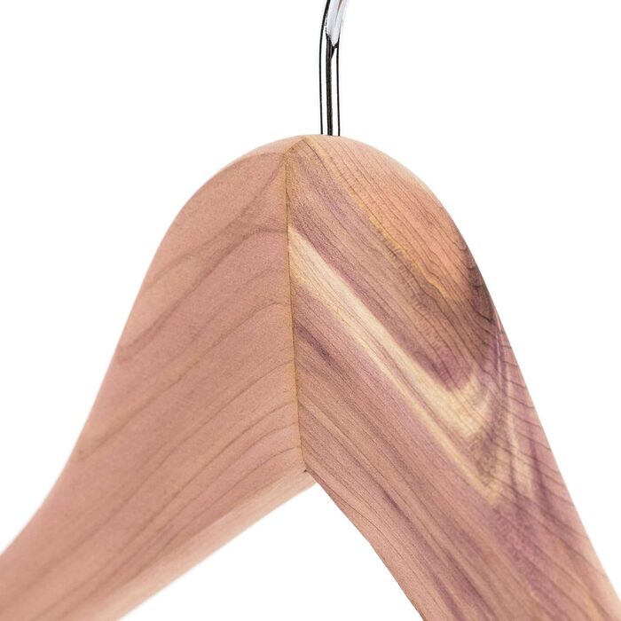 Вішалки для одягу з кедрового дерева 44 см з нековзною штангою для штанів, 24