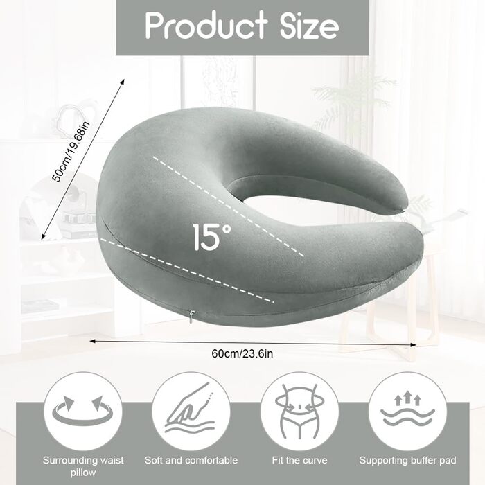 Ергономічна подушка Crealis, подушка для колін, подушка для читання, ергономічна ігрова подушка для рук, подушка для в&39язання гачком, опорна подушка, ергономічна подушка для рук для читання, гри, роботи та в&39язання гачком (сіра)