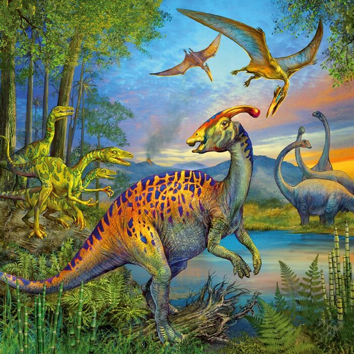 Дитячий пазл Ravensburger - 09317 Fascination Dinosaurs - Динозавр для дітей від 5 років, 3x49 елементів, іграшка динозавр для 1 г