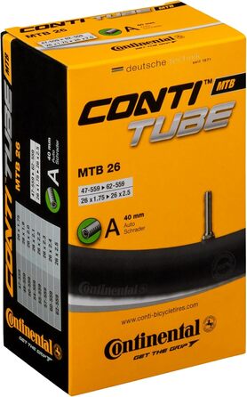 Камера велосипедна Continental MTB, унісекс, 26 дюймів, 66 см, чорна, 47-559 - 62-559