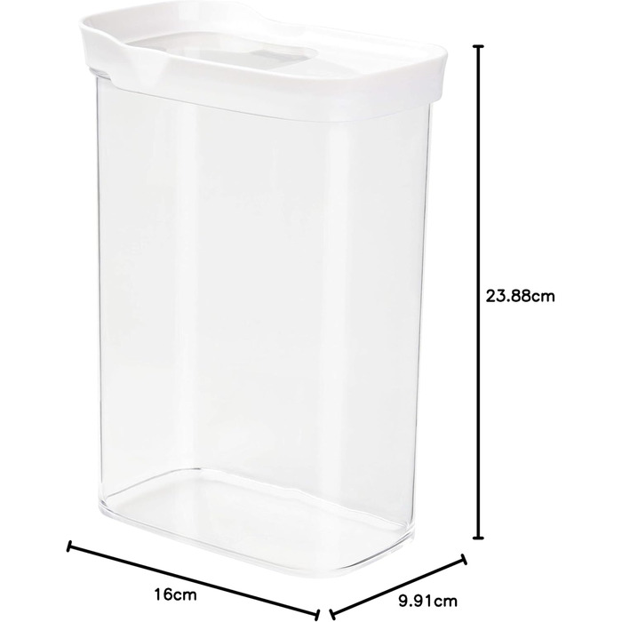 Контейнер для зберігання Emsa 514552 Optima Шейкер із розсувною кришкою 2,2 л Прямокутний 100 без мікробів Герметична пломба для свіжості 100 безпечний Білий/прозорий, 16 x 9,9 x 23,8 см Одинарний