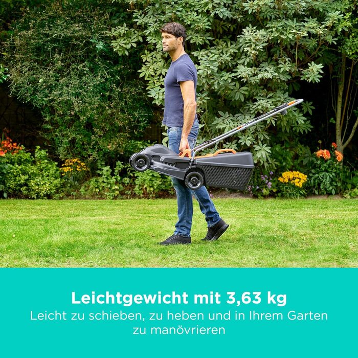 Електрогазонокосарка BLACKDECKER 1000 Вт, ширина 32 см, 3 регулювання висоти, травозбірник 30 л, BEMW351-QS