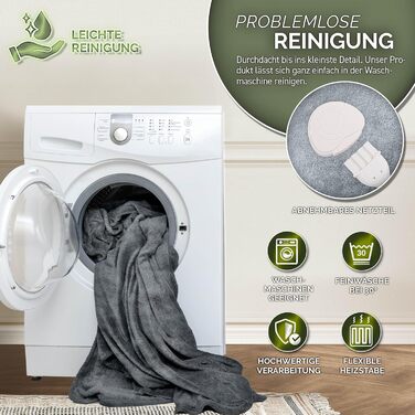 Плюшева ковдра з підігрівом 200 x 180 см Електрична ковдра з підігрівом та автоматичним вимиканням Затишна ковдра Функція таймера 9 температурних налаштувань Можна прати до 40C Цифровий дисплей 200 x 180 см Світло-сірий