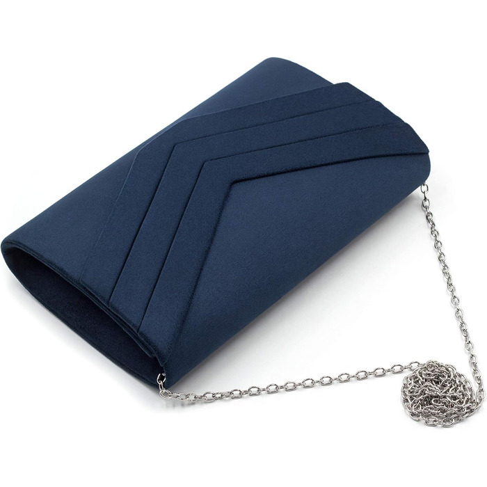 Клатч Milisente для жінок, замшевий клатч, для весілля, сумка на ланцюжку, сумка через плече, вечірня сумочка темно-синього кольору