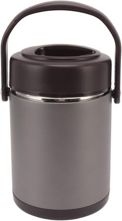 Ізольований харчовий контейнер з нержавіючої сталі, великої місткості, герметичний вакуумний контейнер для ділових поїздок, пікніків, 2 л, темно-сірий