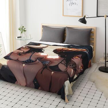 Аніме-ковдра, Albedo Ainz/Ooal Gown м&39яка, пухнаста, фланелева, плюшева, плед, ковдра, тепла, диванна, затишна, ковдра для сну, тип 4, 150x200 см