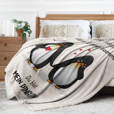 Подарунок на День святого Валентина для нього/неї, подарунки &quotЯ тебе кохаю&quot для жінок та чоловіків, персоналізована ковдра з пінгвіном, для партнера, подарунок на річницю для нього/неї, подарунок на День святого Валентина 157x132 см