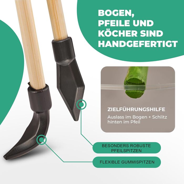 Набір лука та стріл для початківців – спортивний комплект з 15 стрілами, сагайдаком, сумкою та мішенями