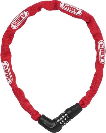 Ланцюговий замок ABUS Steel-O-Chain 5805C кодовий замок виготовлений зі сталевого ланцюга товщиною 5 мм рівень безпеки ABUS 4, червоний, 75 см, одинарний