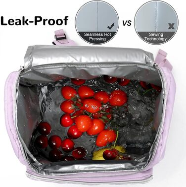 Жіночий рюкзак-холодильник 17 л, маленький терморюкзак, ізольований рюкзак-холодильник для кемпінгу, пікніка, пляжу, фіолетовий