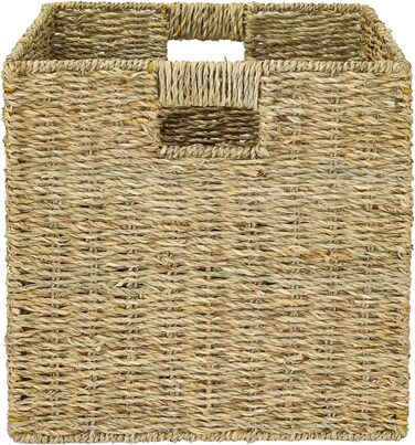 Кошик для зберігання HMF, підходить для полиці KALLAX, плетений кошик з морської трави з ручками Комплект з 4 шт. 32 x 34,5 x 32 см Натуральний, 4 шт. и