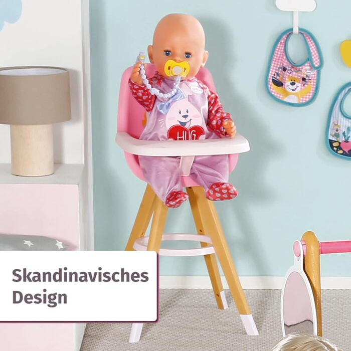 Стільчик для ляльок BABY born в сучасному дерев'яному виконанні, 829271 Zapf Creation Single