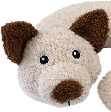 Подушка для шиї Rocky, для дітей віком від 3 років, плюшева подушка для шиї, м&39яка, дорожня подушка для автомобіля та літака, для собаки, бежево-коричнева