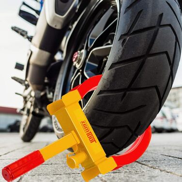 Кіготь шини Tire Claw Anti-Theft регулюється 3 ключами, Паркувальний кіготь для вантажівки та автомобіля, Замок безпеки блокування коліс для автомобіля та мотоцикла, Червоний та Жовтий