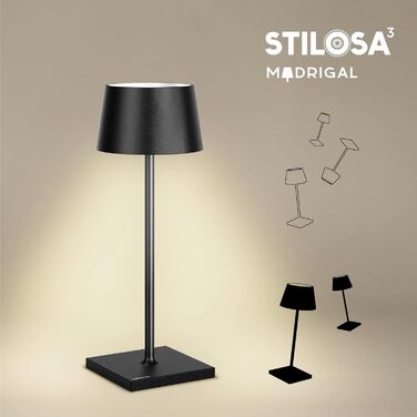 Настільна лампа Stilosa Wireless - Світлодіодна настільна лампа - Бездротова бездротова лампа з регулюванням яскравості з сенсорним керуванням - Настільна лампа акумуляторна USB C - Бездротова настільна лампа на відкритому повітрі - (квадратна основа (30 