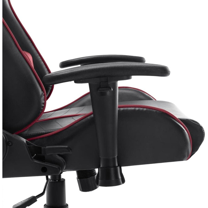Геймерське крісло з чорної та бордової штучної шкіри з високою спинкою та 2 подушками для ергономічної підтримки та регулюванням висоти для столів 67 x 61 x 123-133 см Червоний-a