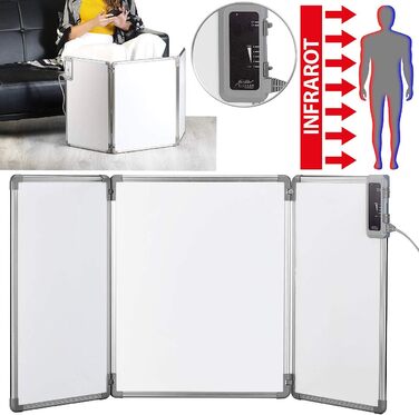 Інфрачервоний обігрівач Sichler Household Appliances складна інфрачервона нагрівальна панель з алюмінієвою рамою до 80 C 315 Вт (нагрівальна панель, міні-обігрівач, офіс)