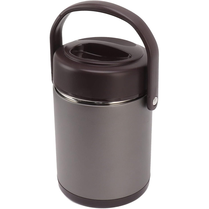 Ізольований харчовий контейнер з нержавіючої сталі, великої місткості, герметичний вакуумний контейнер для ділових поїздок, пікніків, 2 л, темно-сірий