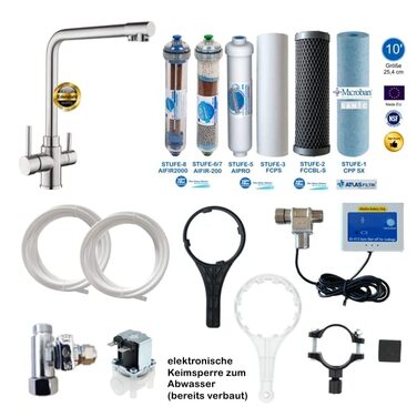 Система зворотного осмосу 600 GPD Perfect Water No. 1 Ultimate PLUS PRO Mod 2020 RETEC з прямим потоком, резервуар не потрібен, зворотний осмос, фільтр для води, питна вода, зворотний осмос, зворотний осмос.