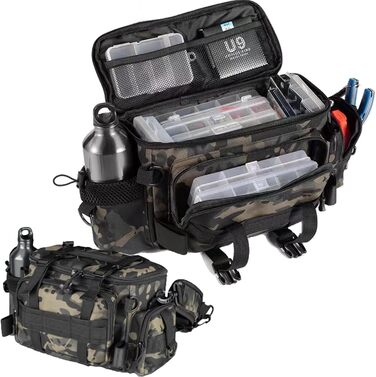 Рибальська сумка YUEMING, рибальська сумка для рибалки, чохол для рибалки Сумка для форелі рибальська з м&39яким плечовим ременем і ручками для перенесення, сумка для рибалки, універсальна сумка, сумка для коропа для рибалки камуфляжна