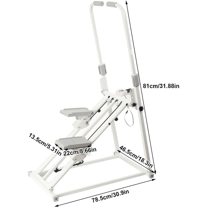Степер для домашнього спортзалу, Stairmaster для домашнього використання, вертикальний тренажер для тренування всього тіла, складний кардіо-степер, регульовані кермо та кут нахилу, для фітнес-обладнання для домашнього офісу
