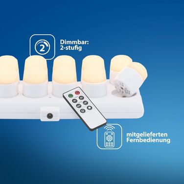 Набір акумуляторних LED-свічок SECURIT Amsterdam Бездротові, магнітні Для барів, кафе та ресторанів Теплий білий колір 12 свічок, пульт ДК, база та кабель для зарядки, білий