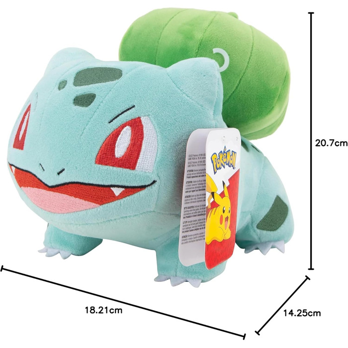 М'яка іграшка Pokmon Бульбазавр 20 см - офіційна ліцензійна продукція