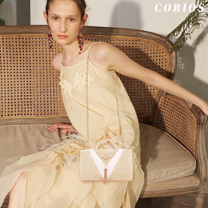 Жовта плетена сумка-клатч з бахромою для вечірок та весіль. Елегантна жіноча сумочка на ланцюжку, невелика вечірня сумочка, розкішна сумочка через плече.