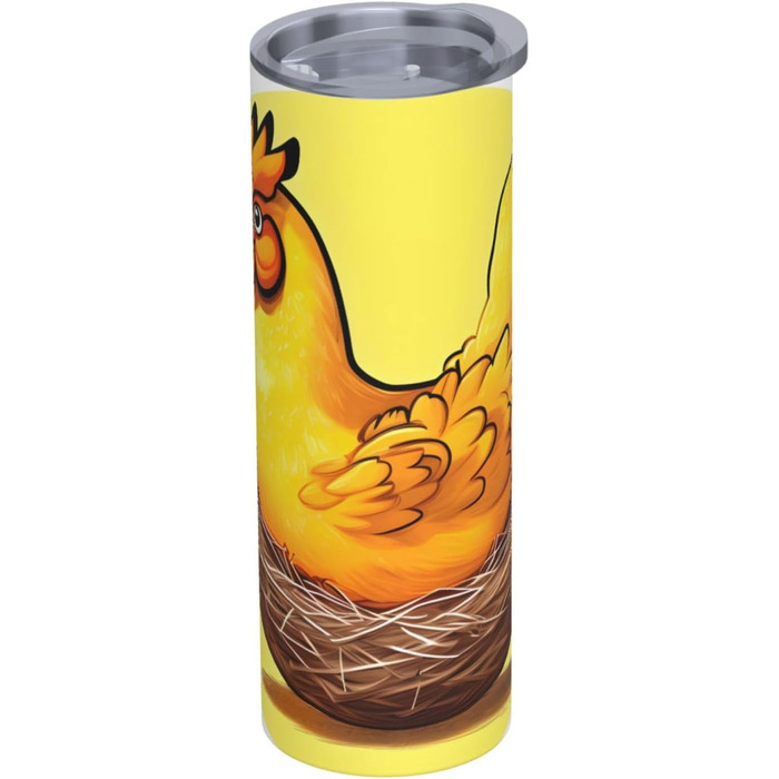 Кухоль з прямою трубочкою, пташине гніздо, золоте курча, принт, дорожній кухоль, підходить для кемпінгу, офісу та дому, 590 мл