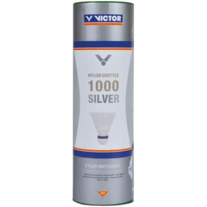 Бадмінтонні човники VICTOR Nylon 1000, 6 або 3 шт., зелено-білі (повільні)
