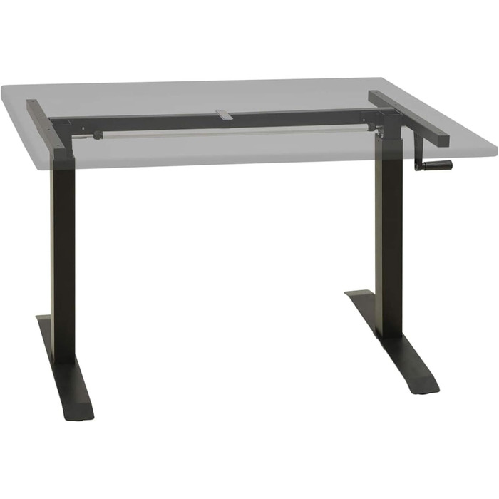 Каркас столу Tiyard, Ручне регулювання висоти, Каркас столу з ручним керуванням, Робочий стіл, Каркас столу, Каркас столу, Чорний