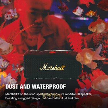 Портативна Bluetooth-колонка Marshall Emberton III, бездротова, пило- та водонепроникна, IP67, понад 32 години роботи в режимі від