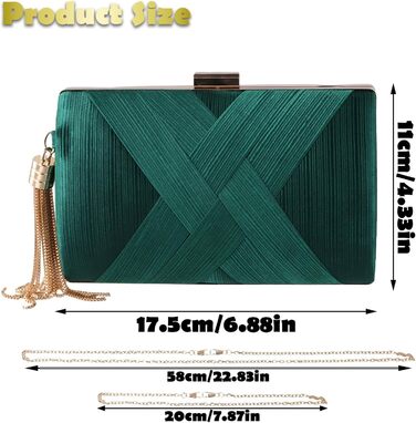 Клатч жіночий, вечірня сумочка, елегантна сумочка на ланцюжку, крос-боді, сумочка для вечірки, урочистих подій, побачень, зелена