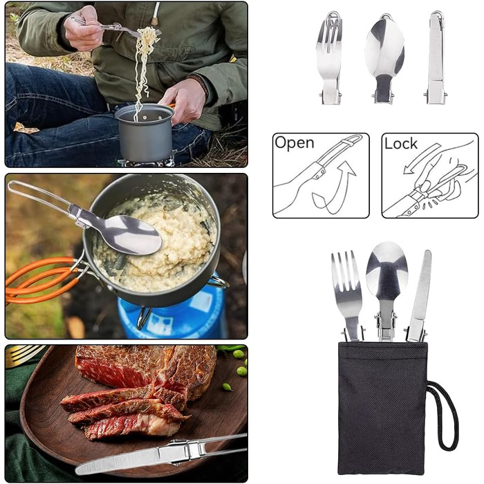 Набір посуду для кемпінгу, портативний, ультралегкий. Складаний посуд каструля, сковорода для туризму, походів та пікніків. Великий об'єм, помаранчевий колір.