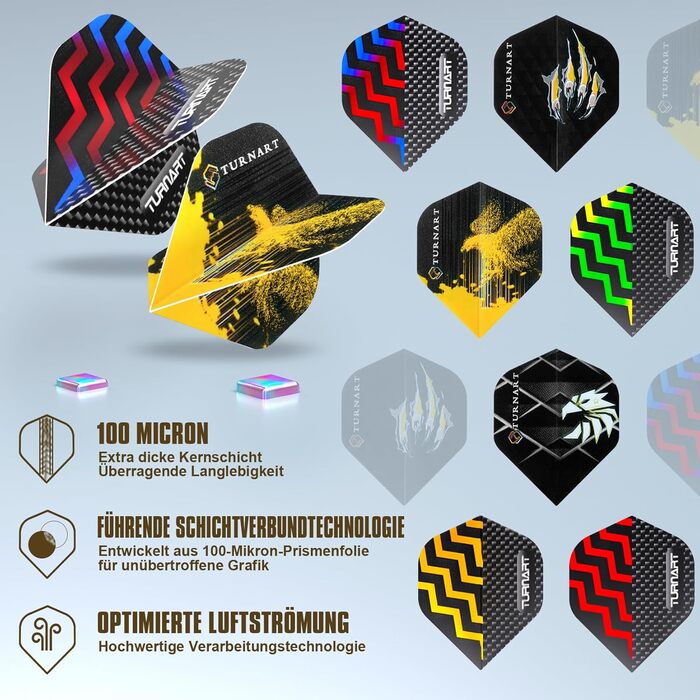 Дартс Turnart з металевим наконечником, 12 професійних сталевих дротиків з футляром, нова версія, фіолетовий колір