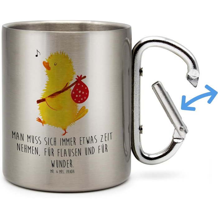 Термос-кухоль &quotМандрівні курчата панди&quot - подарунок, час, Великдень, ізольований кухоль, чашка для чаю, металевий кухоль, привітання, яйце, великодні привітання, нержавіюча сталь, термос-кухоль, щасливий