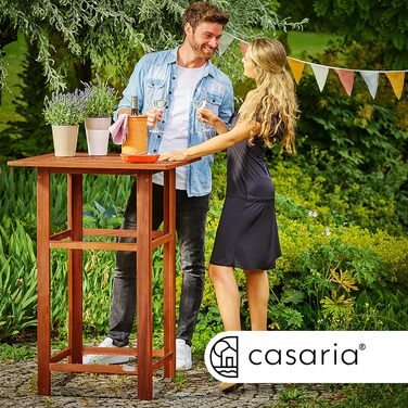 Дерев&39яний стіл Casaria, висота 110 см, 75 x 75 см, прямокутний, масив дерева, рустикальний, для приміщень/вулиці, бістро-стіл, пивний стіл, садовий стіл, стіл для вечірок, барний стіл