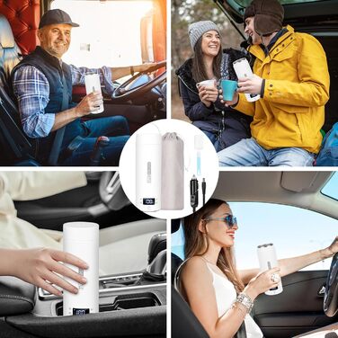 Дорожній чайник Dreamhigh, міні-чайник 450 мл, невеликий чайник з нержавіючої сталі 96 Вт, автомобільний чайник, автоматичне вимкн