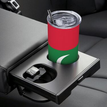 Кухоль з прямою трубочкою, дизайн мальдівський прапор, дорожній кухоль з принтом, підходить для кемпінгу, офісу та дому, 590 мл