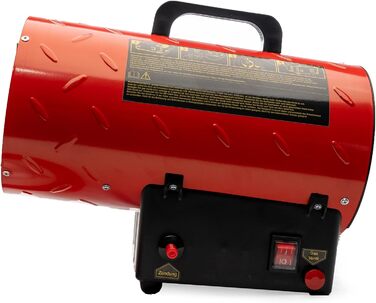 Газовий обігрівач Grafner XXL, 15 кВт, зі з&39єднувальним шлангом, регулятором тиску, турбовентилятором, п&39єзорозпалом, для стандартних газових балонів, генератором гарячого повітря, нагрівальною гарматою, газовим обігрівачем, будівельним обігрівачем, н