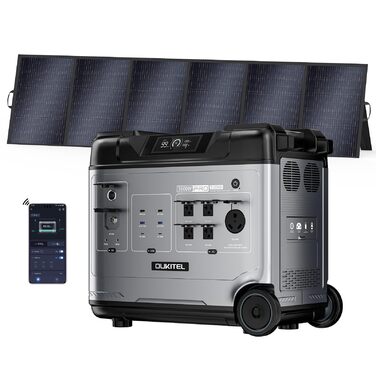 Сонячний генератор OUKITEL P5000 Pro із сонячною панеллю 500 Вт, електростанцією 5120 Втгод із 5 розетками змінного струму по 4000 Вт (пікова потужність 8000 Вт), швидкою зарядкою 1800 Вт, домашнім аварійним джерелом живлення, резервним акумулятором P5000