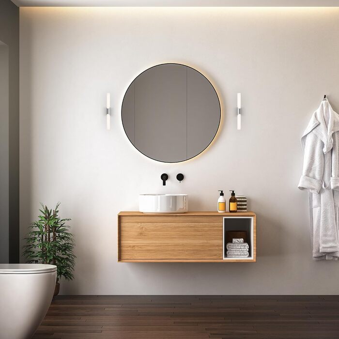 Світильник у ванну кімнату Briloner LED, IP44, 6.5 Вт, 700 Лм, 4000К, хром-білий, 320x65x68 мм